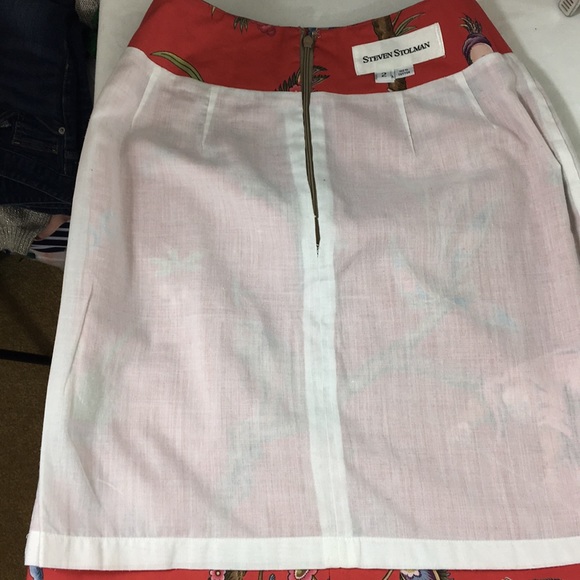 Steven Stolman Mini Skirt. Small. Coral red - Picture 5 of 6